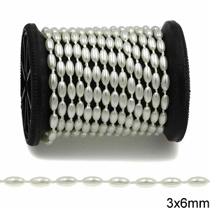 Plastic Pearl by Meter 3x6mm 233100210