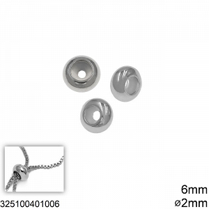 Stainless Steel Chain Rondelle Stopper with Silicone 6-8mm and Hole 2mm 325100401