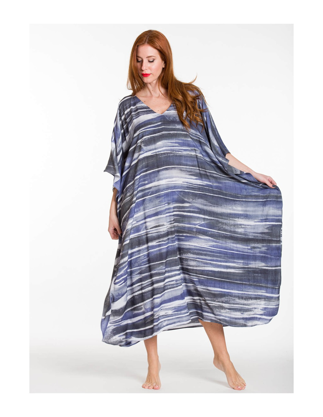 γυναικειο καφτανι βισκοζ 6105 rima tie dye