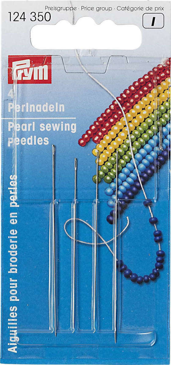Prym Βελόνες σε Ασημί χρώμα για Χάντρες Νο10 & Νο12 4τμχ 124350