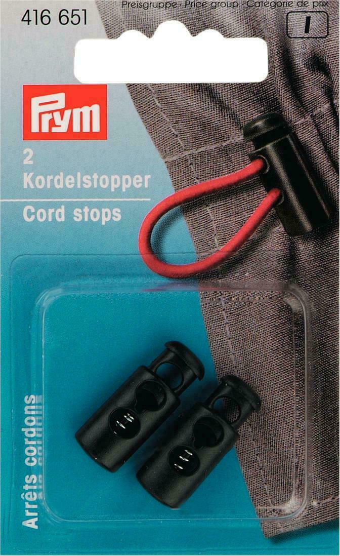 Prym Στοπ Κορδονιών Μαύρα 9x23mm 2τμχ 416651