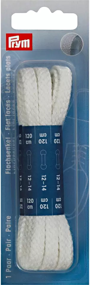 Prym Κορδόνια Παπουτσιών Λευκά 2τμχ 120cm 974733