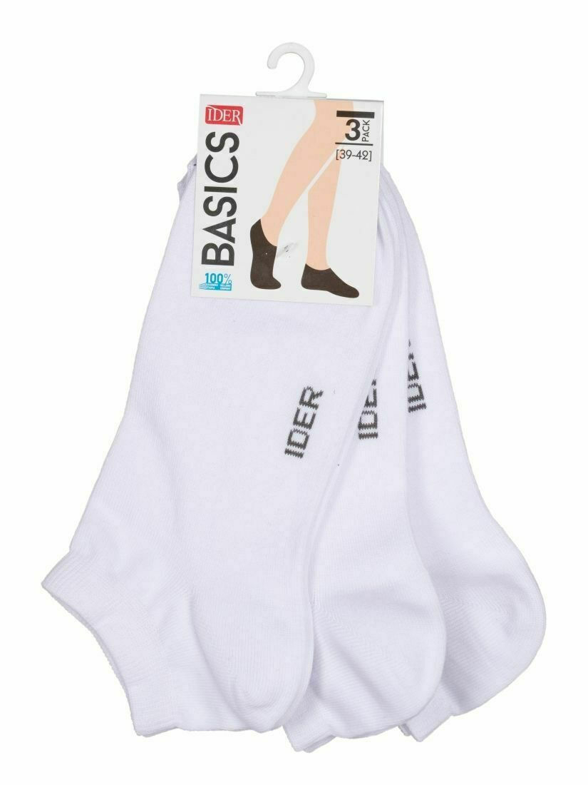 3-PACK UNISEX LOW-CUT COTTON SOCKS PLAIN 21403 IDER