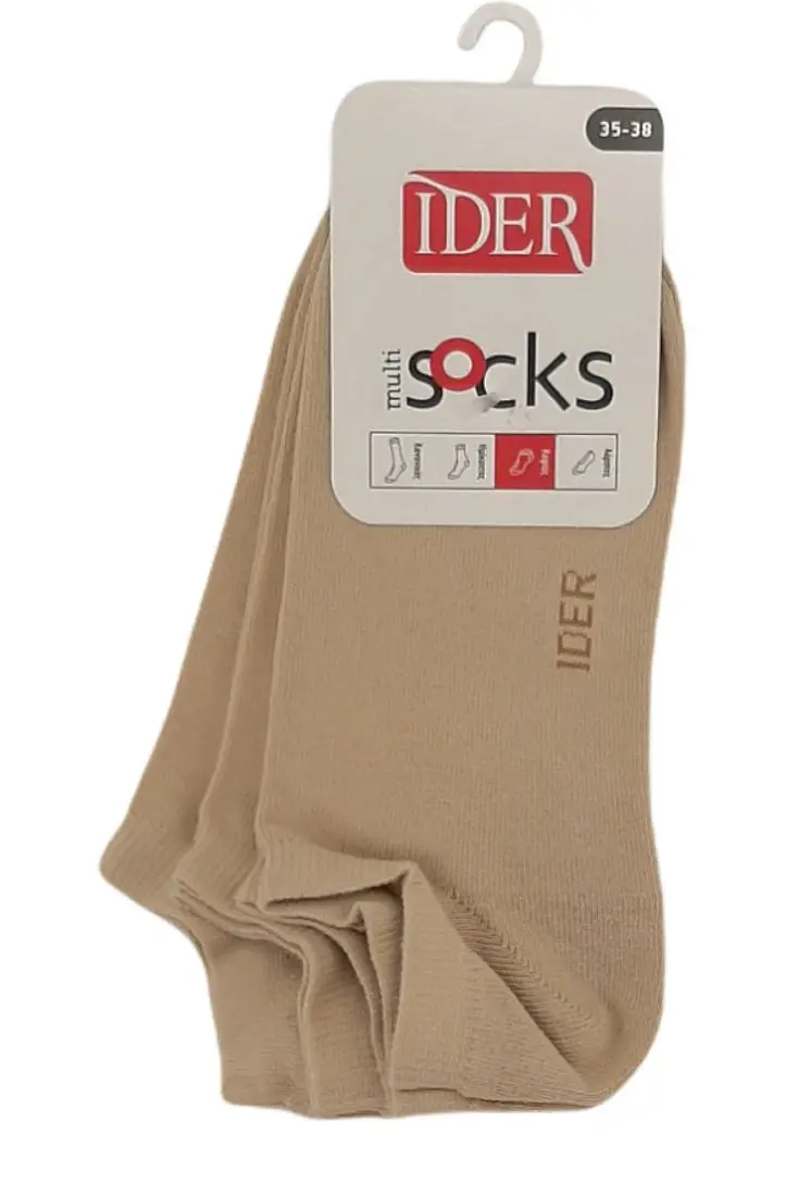3-PACK UNISEX LOW-CUT COTTON SOCKS PLAIN 21403 IDER