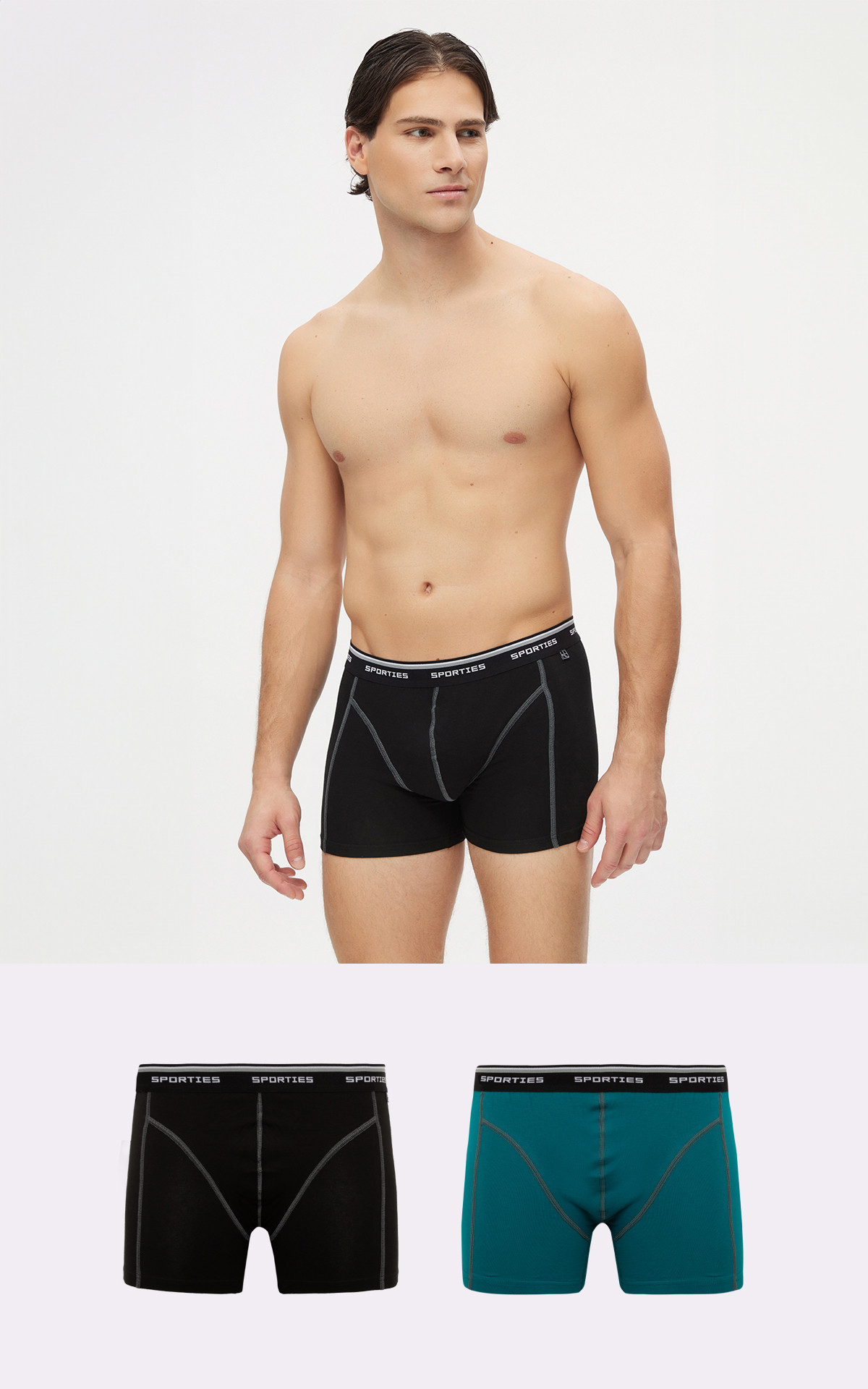 Minerva Ανδρικά Boxer Μαύρο / Γκρι Μονόχρωμα 2Pack 29411