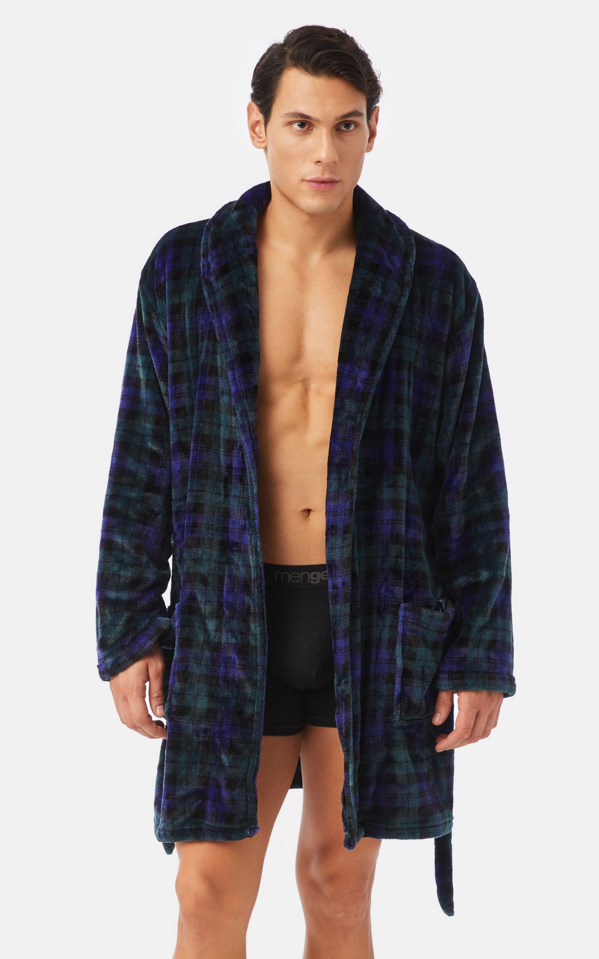 Καρό Fleece Ανδρική Ρόμπα 71141