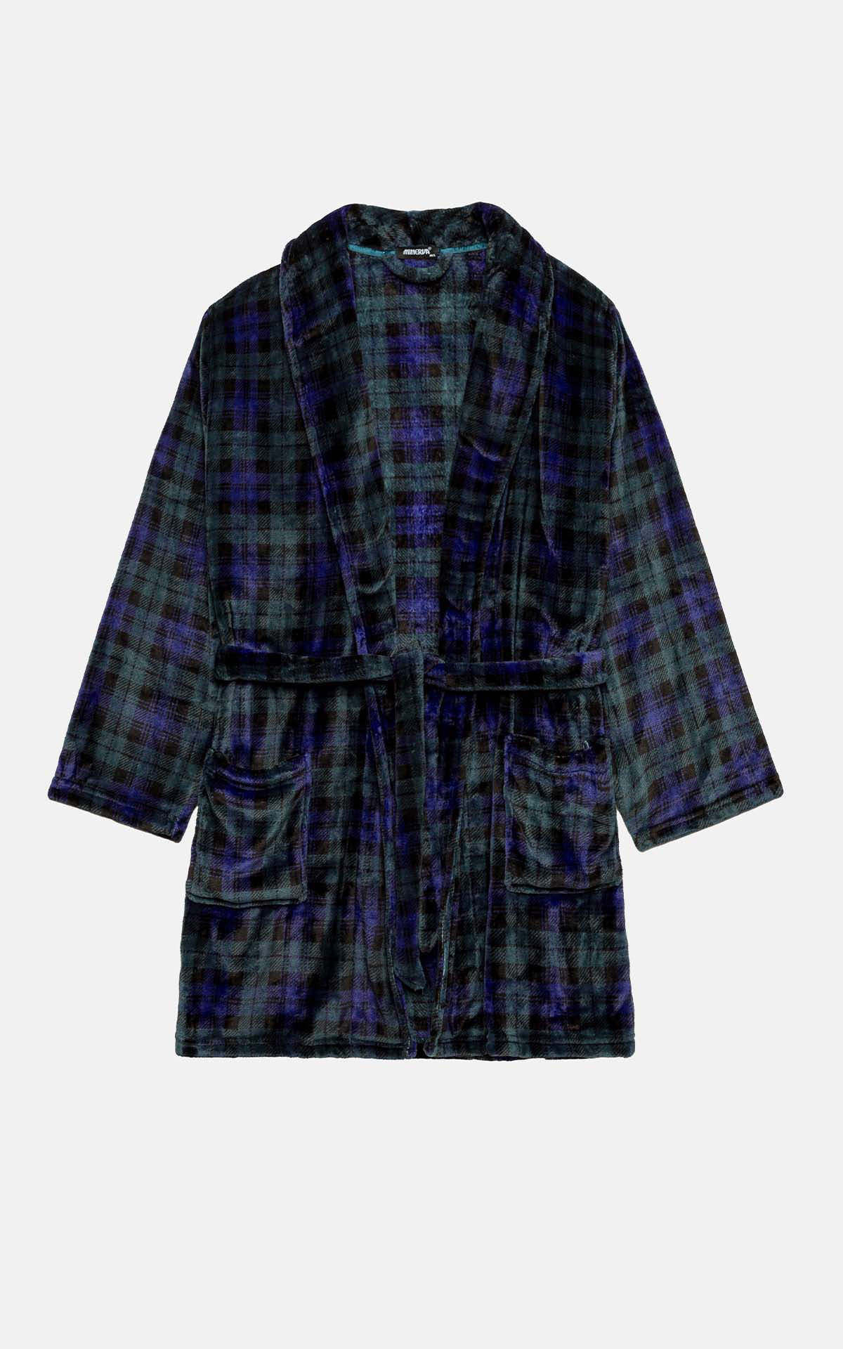 Fleece Καρό Ανδρική Ρόμπα 71213 minerva