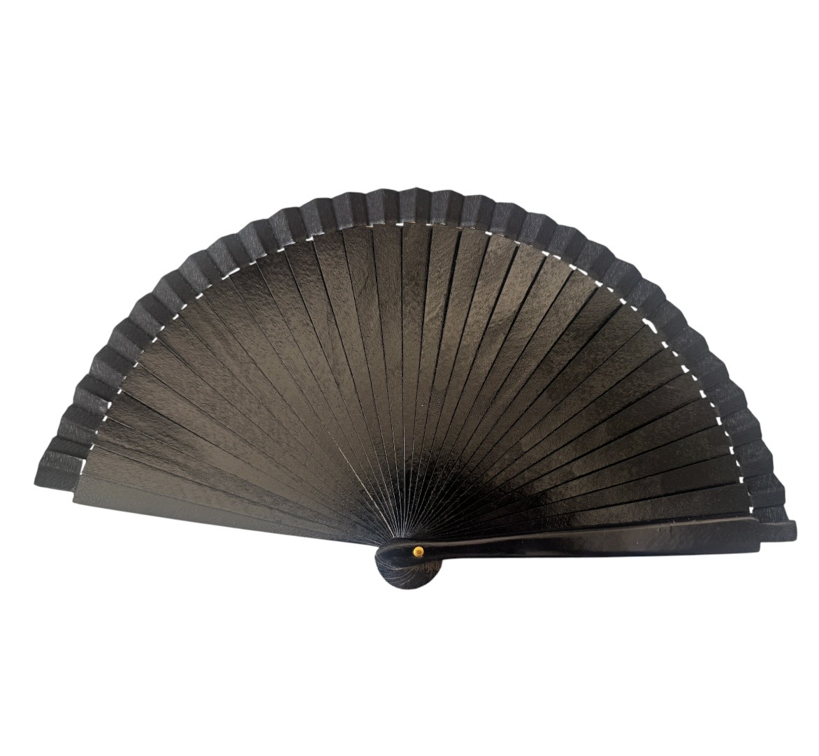 Βεντάλια ξύλινη μονόχρωμη 19cm 9075