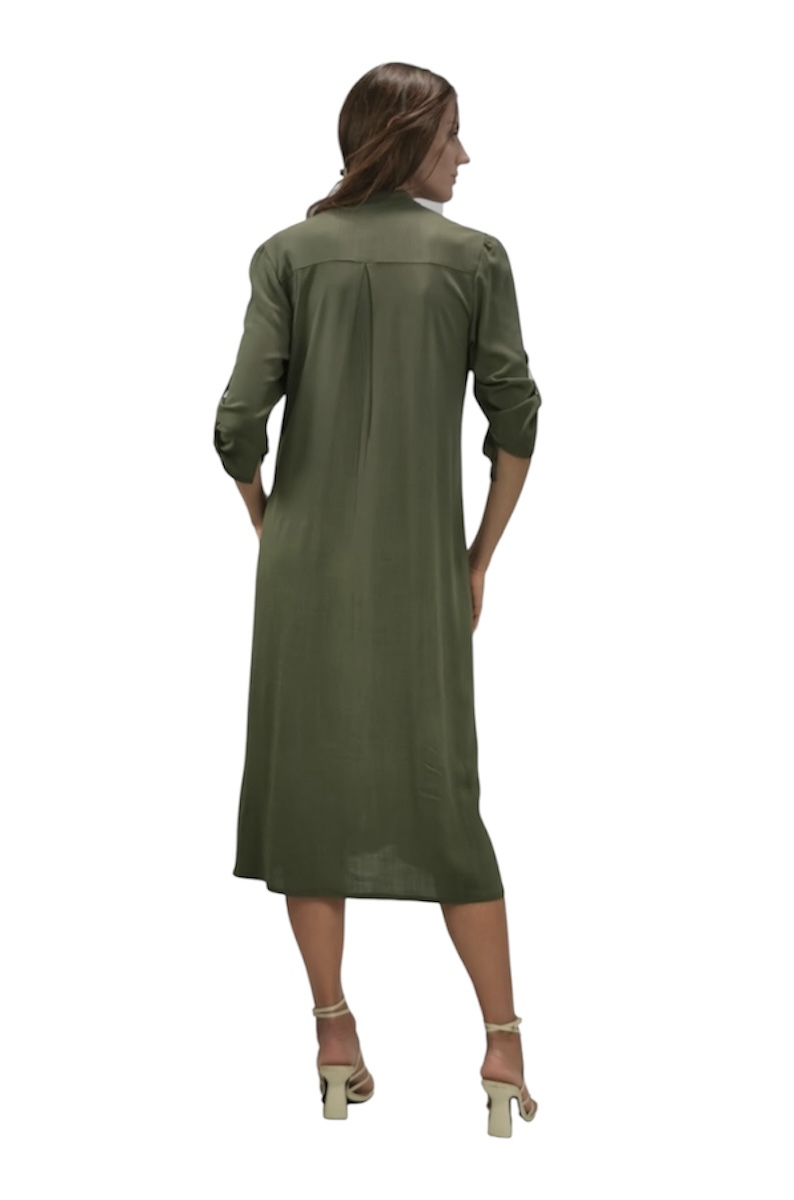 γυναικειο ημικοντο φορεμα με κουμπια 26140 billys fashion