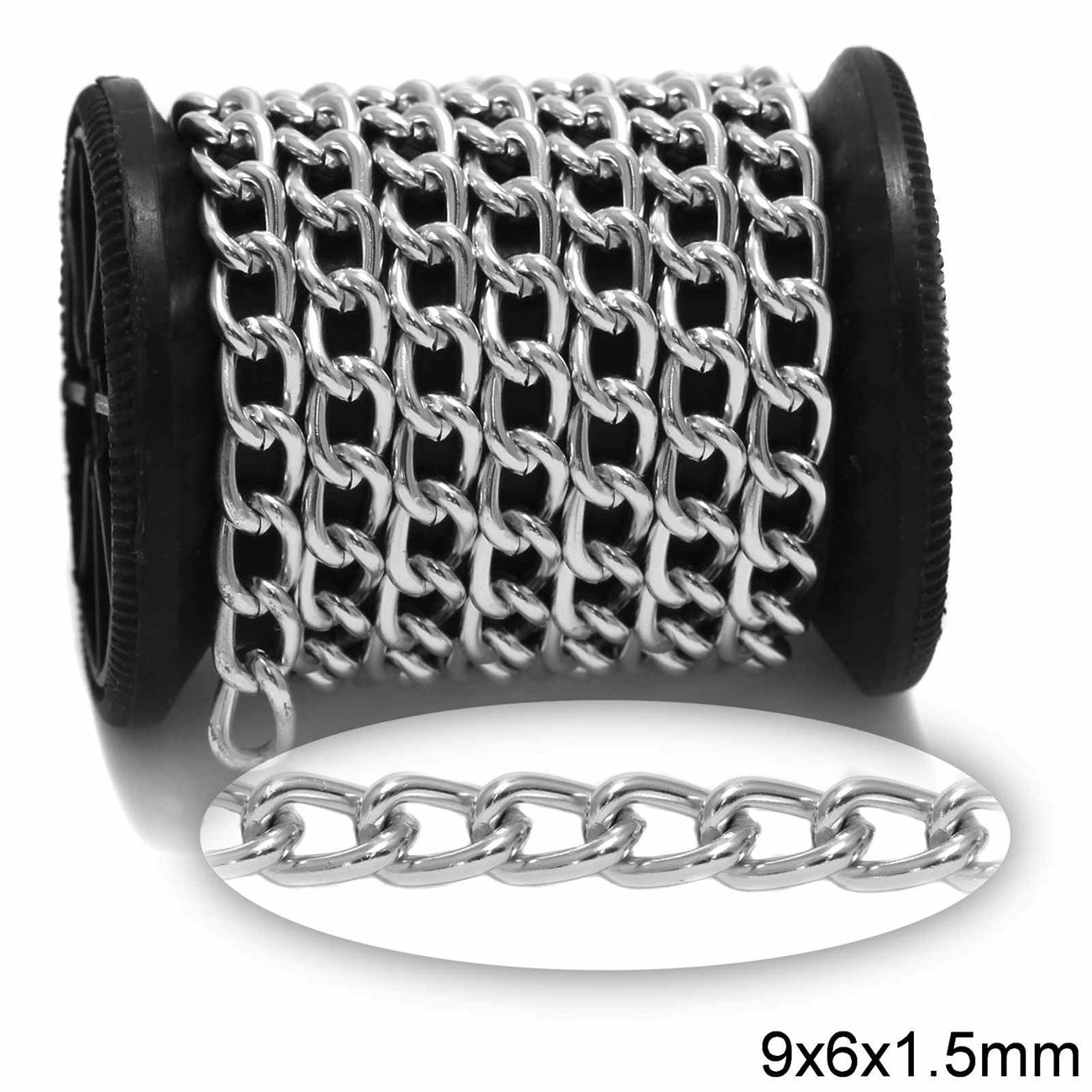 Αλυσίδα Αλουμινίου Γκουρμέτ 9x6x1.5mm 224100818