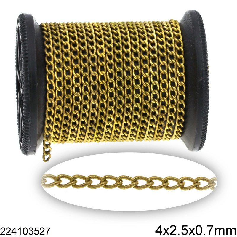 Αλυσίδα Μπρούτζινη Γκουρμέτ 4x2.5x0.7mm 224103527