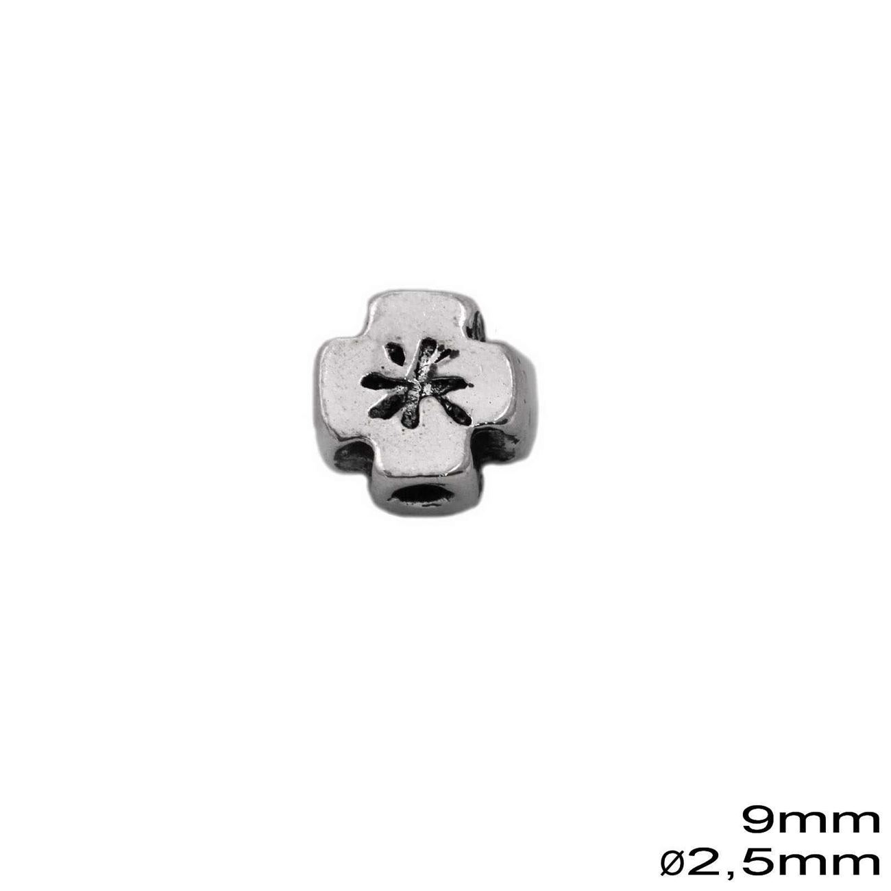 Χάνδρα Χυτή Σταυρός 9mm με τρύπα 2,5mm 225102399