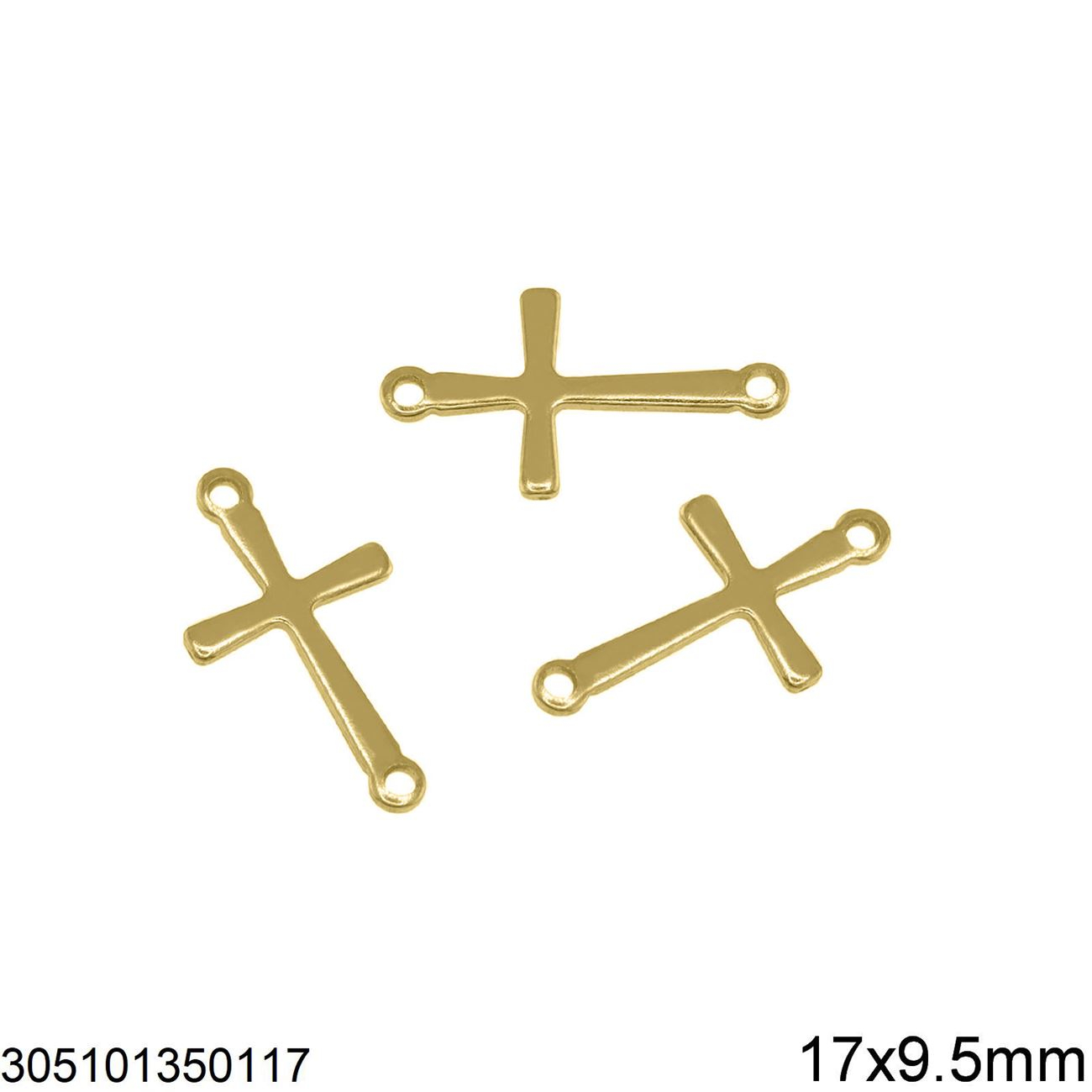 Διάστημα Ατσάλινο Σταυρός 17x9.5mm ΧΡΥΣΟ 305101350.117