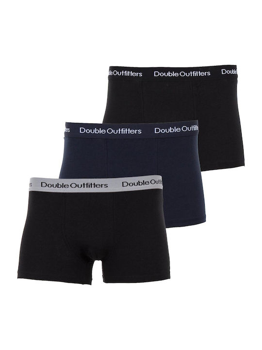 Double Ανδρικά Μποξεράκια Μαύρο / Μπλε 3Pack mb1