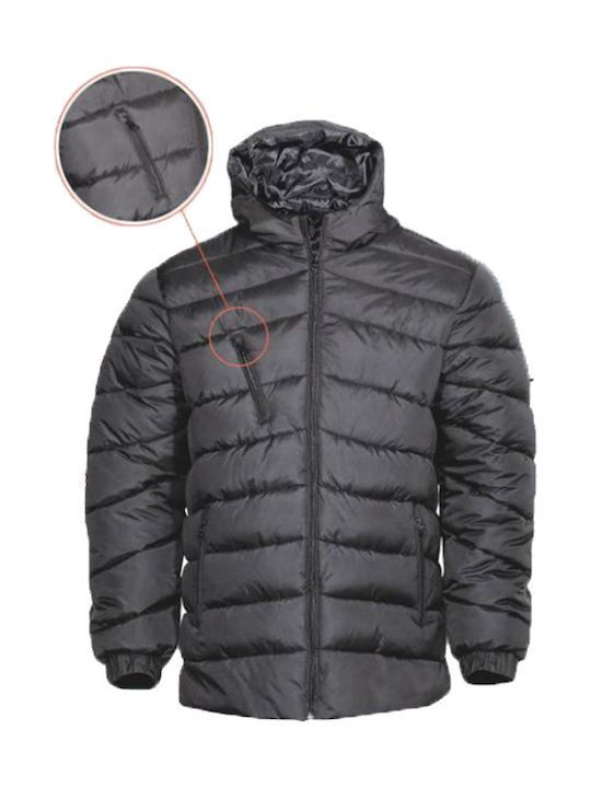 Fageo unisex Μπουφάν Εργασίας με Κουκούλα Μαύρο 071