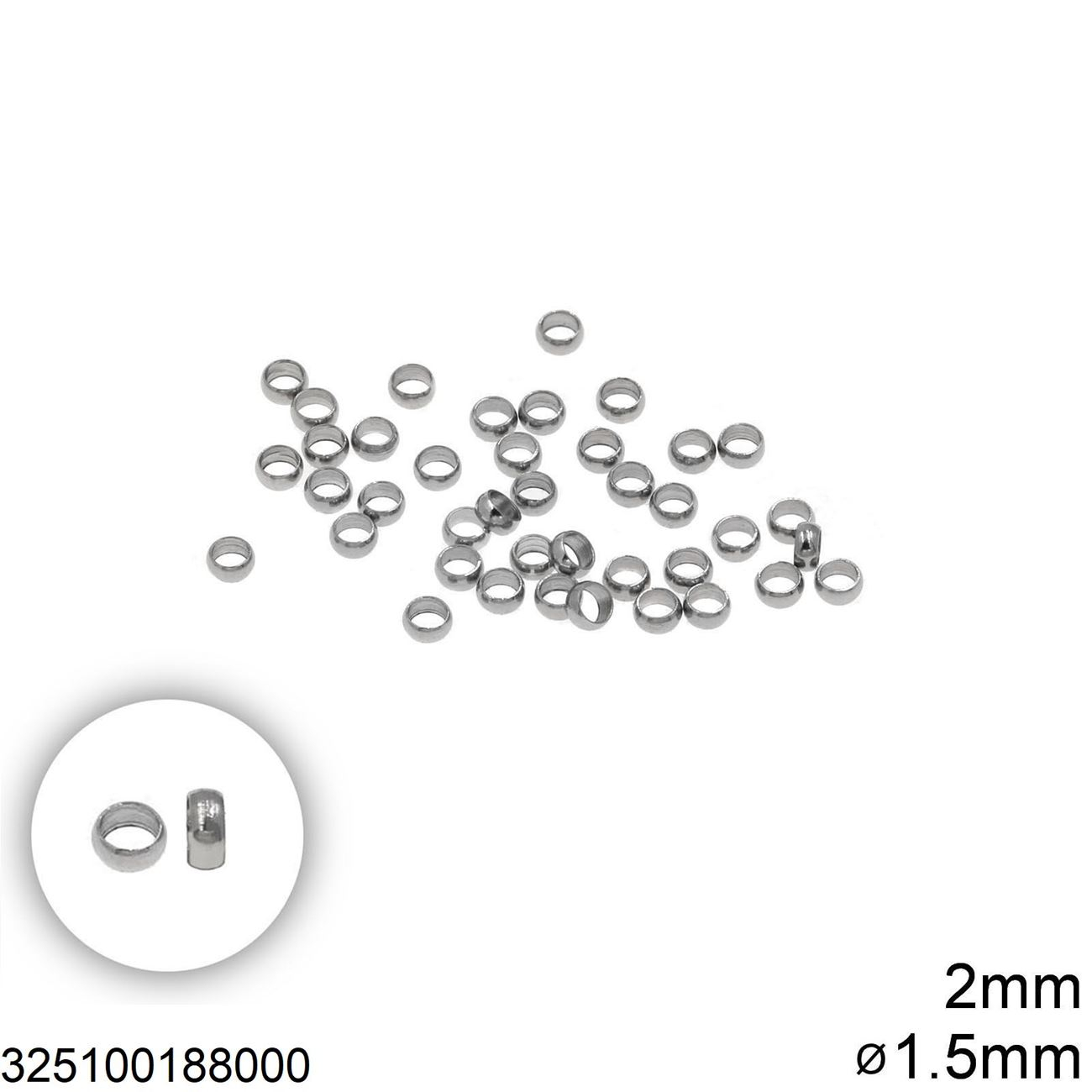 Στοπάκια Ατσάλινα 2mm με Τρύπα 1.5mm 10ΤΕΜΑΧΙΑ 325100188