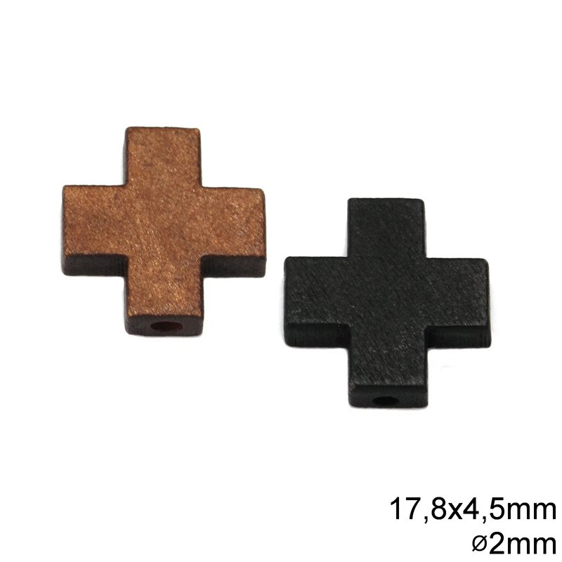 Χάνδρα Ξύλινη Σταυρός 17,8x4,5mm 230100052 10τεμαχια