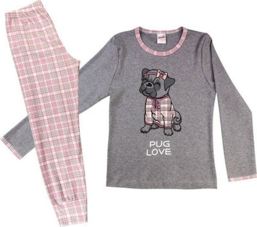 winter kid pyjama for girl 61731 grey mel no 12-14-16